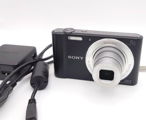 【N316】 SONY Cyber-short DSC-W810 コンパクトデジタルカメラ ブラック Optical Zoom 3.5-6.5/4.6-27.6 通電動作OK