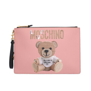 モスキーノ クラッチバッグ レザー ピンク レディース MOSCHINO 中古 美品