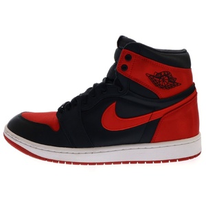 ナイキ WMNS AIR JORDAN 1 ウィメンズ エアジョーダン サテンブレッド ハイカットスニーカー ブラック/レッド FD4810-061 US11/28cm