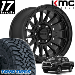 新品未使用品 KMC IMPACT KM542 17インチアルミホイール TOYO OPEN COUNTRY M/T付き4本セット GUN125 ハイラックス 150プラド 215サーフ