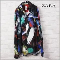 人気商品【ZARA/ザラ】奇抜カラーアート グラフィック 総柄/レーヨン シャツ