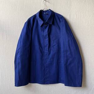 【美品】Euro vintage ワーク ジャケット / 52 ヘリンボーン コットン ブルー ユーロ ビンテージ 70s 80s 90s O4-09035-9660