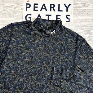 ★超美品★マスターバニー by PEARLY GATES / MBE ロゴモノグラム モックネックシャツ インナータイプ / サイズ４