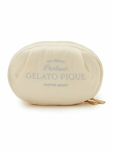 ★税・送料なし★【未使用品】gelato pique(ジェラート ピケ)／ サテンロゴ刺繍ポーチ(オフホワイト)