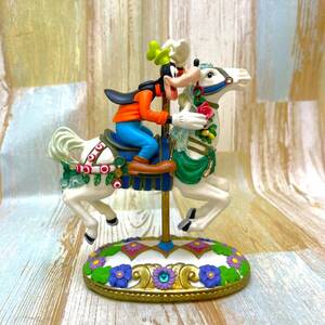 レア★グーフィー Goofy 馬車 馬 メリーゴーランド 乗馬 陶器製 フィギュア★インテリア 置物 ディズニーシー TDS Disney