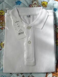 〇新品！男女兼用　半袖スクールポロシャツ　綿１００％　１４０ｃｍ　白〇
