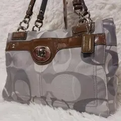 【美品】COACH シグネチャー キャリーオール トートバッグ F17140