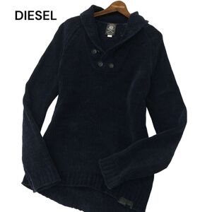 DIESEL ディーゼル 秋冬 ショールカラー★ ニット セーター プルオーバー Sz.S メンズ 紺　A4T13626_C#K