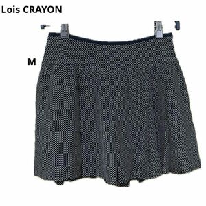 Lois CRAYON ロイスクレヨン ミニ スカート ブラック ドット M　PA