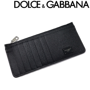 DOLCE&GABBANA ドルチェ＆ガッバーナ カードケース ブランド 型押しレザー コインケース ブラック BP2172-AZ602-80999 コンパクト財布
