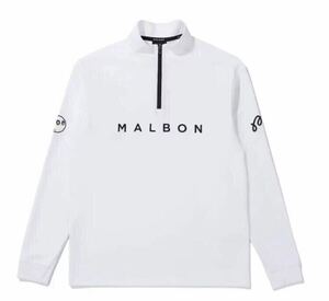 L マルボンゴルフ MALBON GOLF 　ゴルフウエア　ジップ　ゴルフ　ホワイト　白