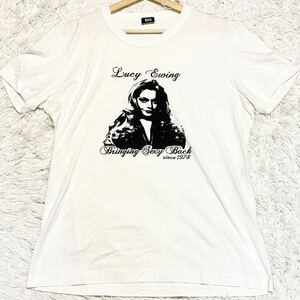 極美品/希少XXL●DOLCE&GABBANA ドルチェ&ガッバーナ Tシャツ 半袖シャツ Lucy Ewing ルーシー ユー ウィング スタッズ 白 メンズ 54 夏