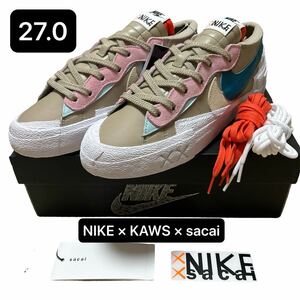 【新品未使用】KAWS × sacai × Nike Blazer Low Reed カウズ × サカイ × ナイキ ブレーザー ロー リード 27.0 DM7901-200