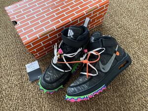 1回着美品 Off-White × Nike Air Force 1 Mid SP SIZE 9.5 (27.5) Black ナイキ　オフホワイト　スニーカー　エアフォース1