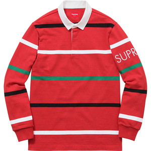 即決 supreme striped rugby red