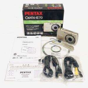 優良品　PENTAX OPTIO E70 シャンパンゴールド 1000万画素 光学　ペンタックス