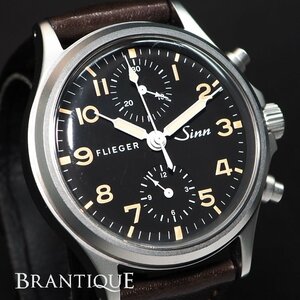 【超希少品 伊勢丹50本限定】SINN ジン 356.ISETANフリーガ SS 革 オートマ メンズ 腕時計 保・箱・替えベルト「25098」