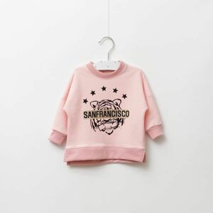 ♪ｍineka♪キッズプリントシャツ 子供服 長袖Tシャツ シャツ カジュアル パーカー 普段着 通園 遠足 外出 ピンク 130cm 00419/7T