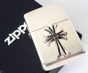 超美品 ZIPPO ジッポー クロス オニキス付き ライター スターリングシルバー シルバー925 91