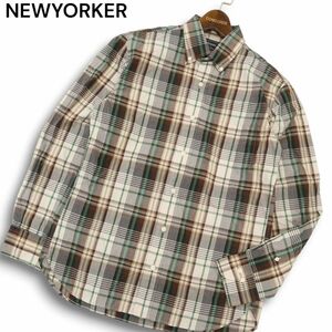 NEWYORKER ニューヨーカー 通年 長袖 ボタンダウン チェック シャツ Sz.M　メンズ　C4T07332_8#C