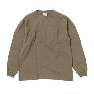 Mサイズ フォーンブラウン グッドウェア tシャツ ロング GOOD WEAR L/S POCKET TEE ヘビーウェイトTEE MADE IN U.S.A