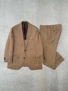 キートン シルク 無地 スーツ ブラウン 50 Kiton セットアップ 上下 パンツ ジャケット テーラードジャケット スラックスパンツ シングル