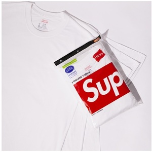 新品同様　Mサイズ　1枚　Hanes × Supreme　Tシャツ　ホワイト　無地　ヘインズ　シュプリーム　コラボ　希少　レア