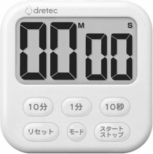 ドリテック(dretec) タイマー 勉強 キッチン 大画面 マグネット デジタル シャボン6 ホワイト