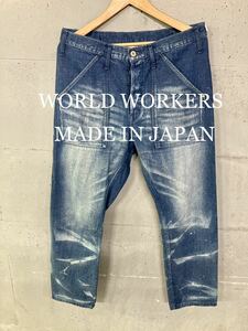 WORLD WORKERS ヴィンテージ加工デニムパンツ！日本製！