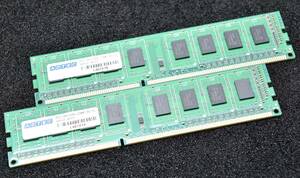 4GB 2枚組 (合計 8GB) PC3L-12800 PC3L-12800U DDR3L-1600 240pin non-ECC UDIMM (1.35V対応) 1Rx8 デスクトップPC用 ADTEC (ED0048x1E