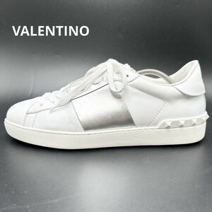 1円 【美品】 VALENTINO GARAVANI ヴァレンティノガラヴァーニ ロックスタッズ スニーカー シューズ 靴 レザー ホワイト 白 27.0cm位