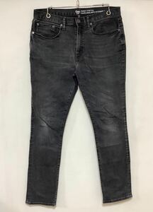 Y-1349 Gap ギャップ ストレッチカラージーンズ W32 ユーズド加工 ストレッチブラックデニム ジーパン SKINY STRETCH 