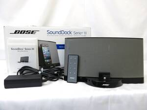 1円～ BOSE　ボーズ【SoundDock seriesⅢ】中古　音出し確認済 iPhone 対応　リモコン・説明書・箱あり　スピーカー サウンドドック