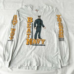 激レア 90s BEAT NAVY vs GO ARMY ロンT Tシャツ アメリカ軍 アメフト アメコミ ビンテージ （ 90年代 陸軍 海軍 WEST POINT US USA製 USN