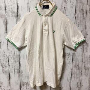 【FRED PERRY】ポロシャツ【S】白 イギリスファッション スポーティー