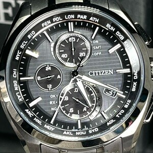 新品 CITIZEN ATTESA シチズン アテッサ AT8040-57E エコドライブ Eco-Drive 腕時計 ソーラー電波 チタン クロノグラフ ブラック アナログ