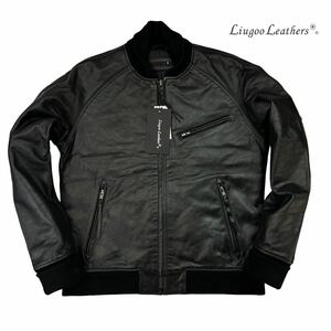 新品 Liugoo Leathers リューグーレザーズ スタジャン サイズL オールレザー 牛革 リブ切替 未使用品 タグ付き 革ジャン ライダース 230413