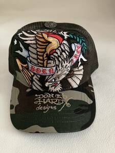 【新品未使用、正規品、本物】 Ed Hardy エド・ハーディー ワシ 刺繍 キャップ 帽子 迷彩柄 カモフラージュ