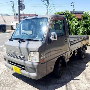 【 岐阜市/車検令8年5月 】 H15 サンバートラック 4気筒 3方開 5速MT エアコン パワステ ラジオ タイベル交換済み 