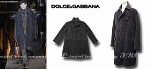 ★DOLCE&GABBANA★ドルガバ★8ツボタンアルパカ混ロングコート48★チャコールグレー【本物保証】イタカジ★芸能人御用達★ハイファッション