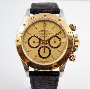 【希少】ROLEX/ロレックス DAYTONA デイトナ Ref.16523 段落ち 200タキメーター 逆6 R番 1987年後半 K18YG x SS #jp28295