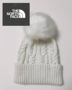 新品ノースフェイス THE NORTH FACE ポンポン付き ニット帽 キャップ 帽子 ビーニー ホワイト 白 レディース 送料無料