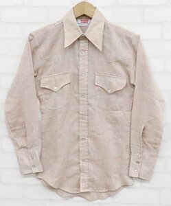 6T6679■リーバイス BIGE 長袖ウエスタンシャツ 白タブ シンガポール製 レディース LEVI’S ビンテージ