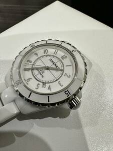 超希少42ミリ　CHANEL J12 H2981 白　高級メンズ腕時計　自動巻　仕上げ済み　シャネル　　1スタ