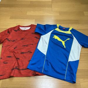 男の子　半袖Tシャツ 150センチ 2枚セット トップス　キッズ　ジュニア　男の子　スポーツ　プーマ　イグニオ