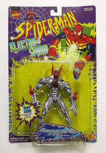 ★スパイダーマン　フィギュア　STEEL SHOCK SPIDER-MAN　with SPARKING CHEST ACTION　TOY BIZ マーベル　1997