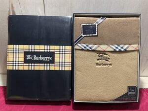 ☆ 未使用　Burberrys バーバリー　ウール100％　純毛毛布　タオルケット　寝具　ウール毛布　140cm×200cm 西川産業