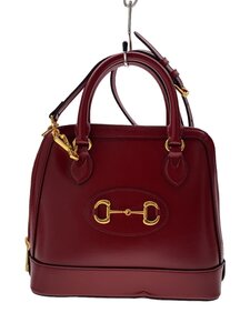 GUCCI◆スモールトップハンドルバッグ_グッチホースビット1955/レザー/RED