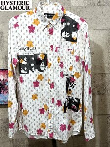 ヒステリックグラマー X アンディウォーホル 総柄 モナリザ フラワー 長袖シャツ M HYSTERIC GLAMOUR ANDY WARHOL