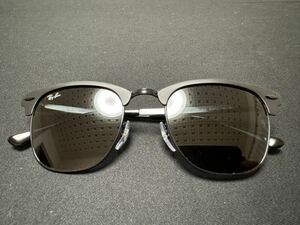 ★超美品★ Ray-Ban レイバン CLUBMASTER METAL クラブマスターメタル RB3716 186/R5 51□21 145 マットブラック